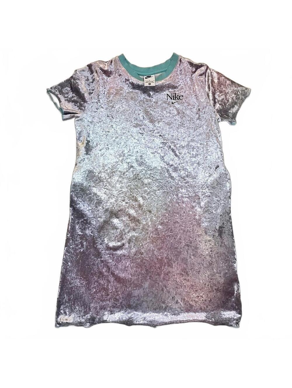 Nike Velvet Pastel Mini Dress with Mint Collar Size L